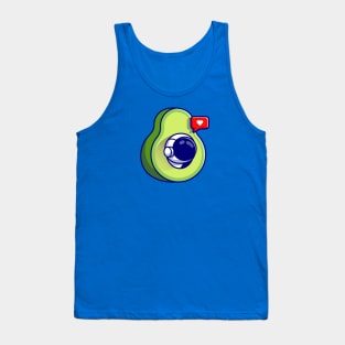 Cute Astronaut In Avocado Fruit Cartoon Tank Top